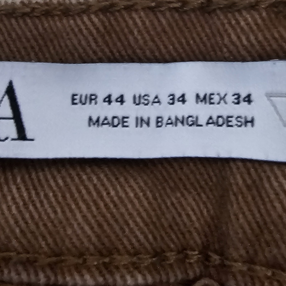 Zara Jeans Shorts Mens STRETCH Size 34. Brown Color. - Picture 6 of 9